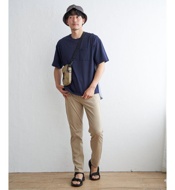 ikka「ストライプブロード切り替えTシャツ」|Tシャツ・カットソー|