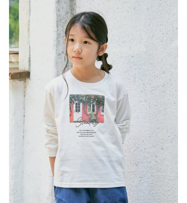 ikka kids「【親子おそろい】フォトプリントロングTシャツ（120~160cm）」|Tシャツ・カットソー|