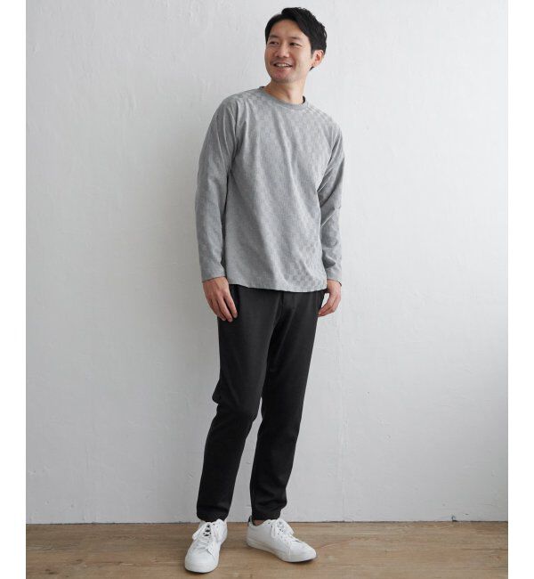 IKKA LOUNGE「リンクスジャカード市松ロンT」|Tシャツ・カットソー|