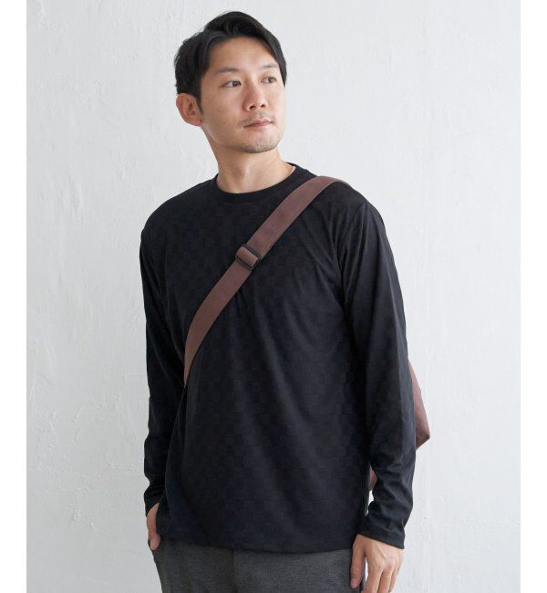 IKKA LOUNGE「リンクスジャカード市松ロンT」|Tシャツ・カットソー|