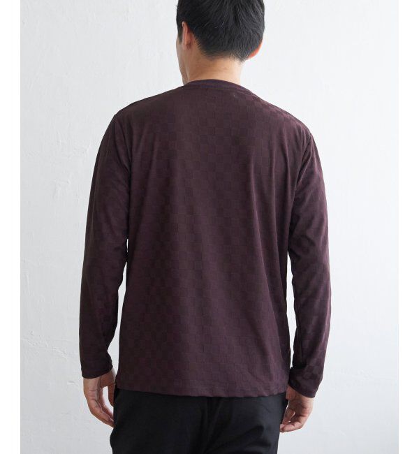 IKKA LOUNGE「リンクスジャカード市松ロンT」|Tシャツ・カットソー|