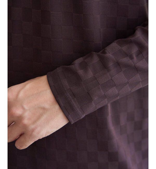 IKKA LOUNGE「リンクスジャカード市松ロンT」|Tシャツ・カットソー|