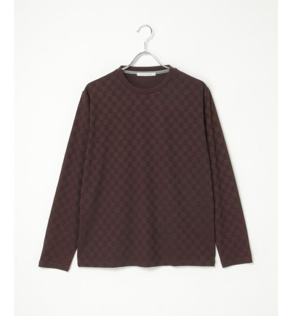 IKKA LOUNGE「リンクスジャカード市松ロンT」|Tシャツ・カットソー|