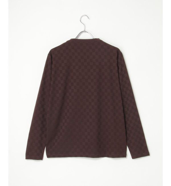 IKKA LOUNGE「リンクスジャカード市松ロンT」|Tシャツ・カットソー|