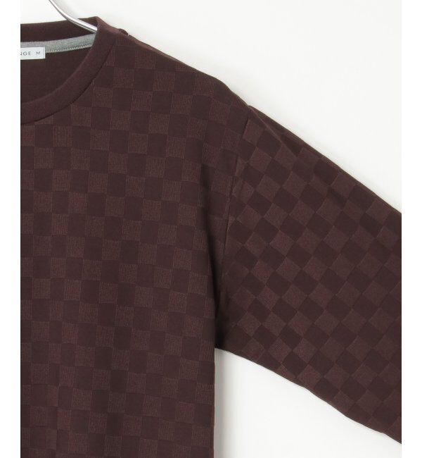 IKKA LOUNGE「リンクスジャカード市松ロンT」|Tシャツ・カットソー|