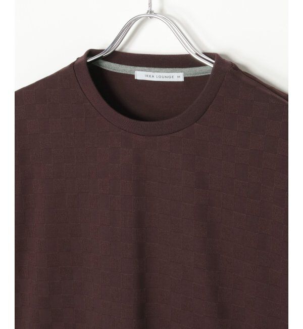 IKKA LOUNGE「リンクスジャカード市松ロンT」|Tシャツ・カットソー|