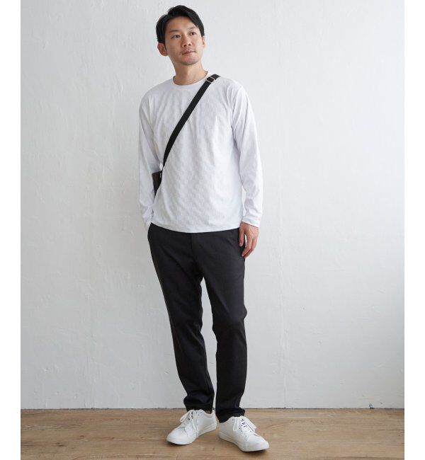 IKKA LOUNGE「リンクスジャカード市松ロンT」|Tシャツ・カットソー|