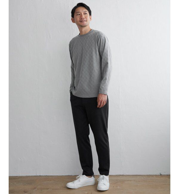 IKKA LOUNGE「リンクスジャカード市松ロンT」|Tシャツ・カットソー|