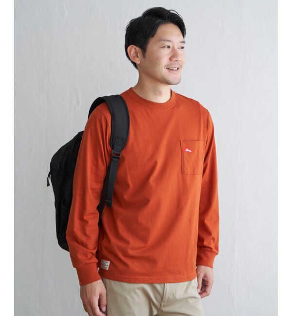 ikka「URBAN NATURE LIFE アーバンネイチャーライフ ワンポイントロンT」|Tシャツ・カットソー|オレンジ