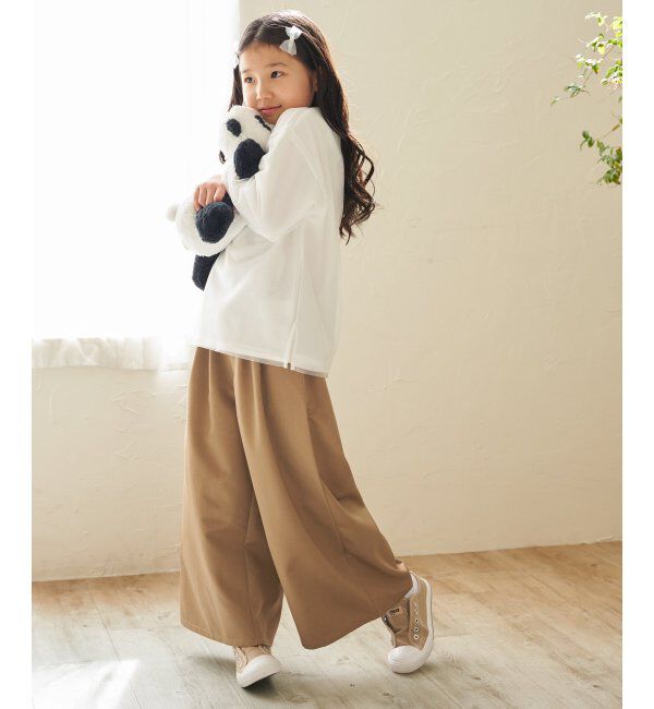 ikka kids「チュール重ねロゴプリントプルオーバー（120~160cm）」|Tシャツ・カットソー|