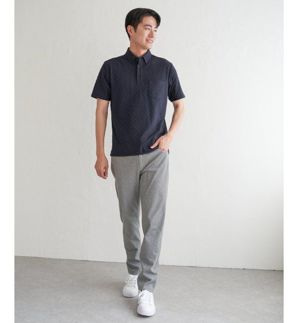 IKKA LOUNGE「リンクスジャカード市松ポロシャツ」|Tシャツ・カットソー|