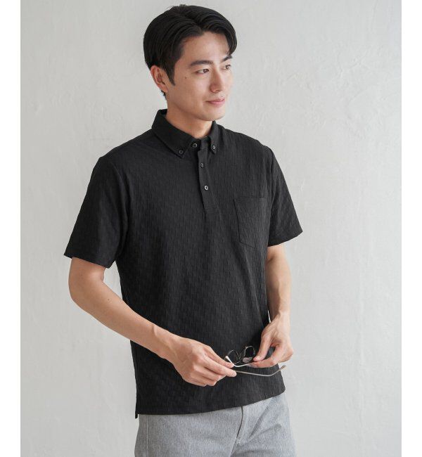 IKKA LOUNGE「リンクスジャカード市松ポロシャツ」|Tシャツ・カットソー|