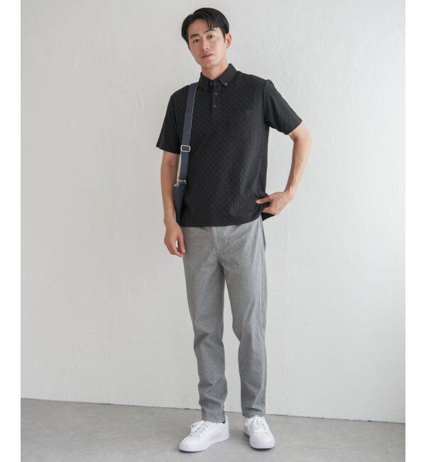 IKKA LOUNGE「リンクスジャカード市松ポロシャツ」|Tシャツ・カットソー|