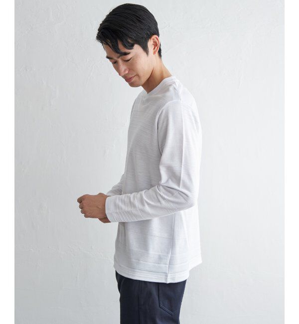 IKKA LOUNGE「ランダムリップルボーダーロンT」|Tシャツ・カットソー|