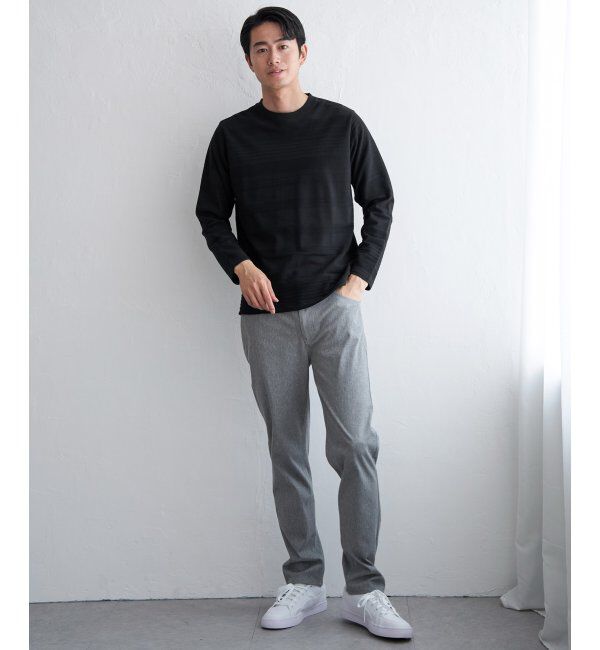 IKKA LOUNGE「ランダムリップルボーダーロンT」|Tシャツ・カットソー|