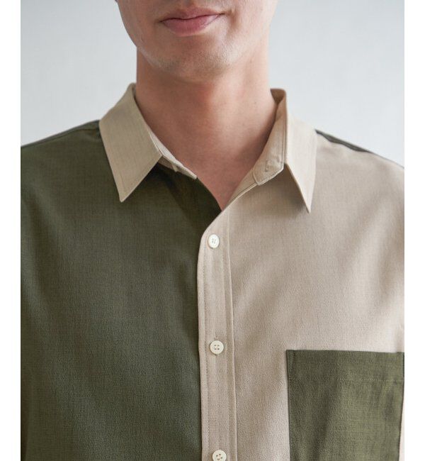 ikka「7分ブロックスドライタッチシャツ」|シャツ・ブラウス|