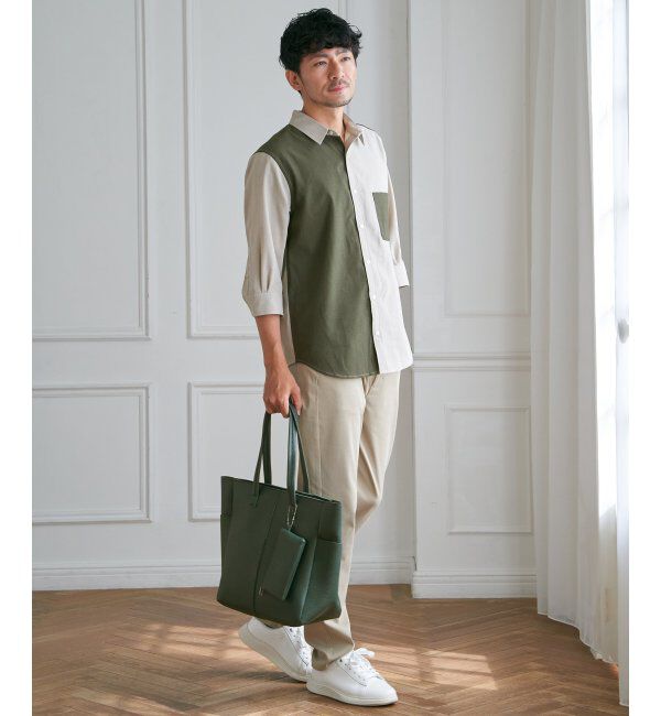 ikka「7分ブロックスドライタッチシャツ」|シャツ・ブラウス|