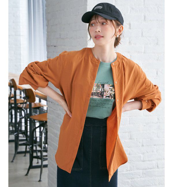 ikka「【親子コーデ】マルチWAYバンドカラーシャツ」|シャツ・ブラウス|