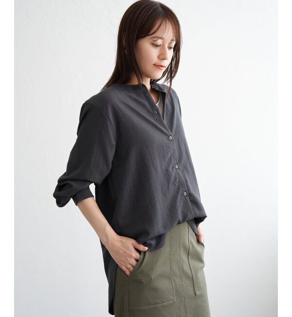 ikka「【親子コーデ】マルチWAYバンドカラーシャツ」|シャツ・ブラウス|