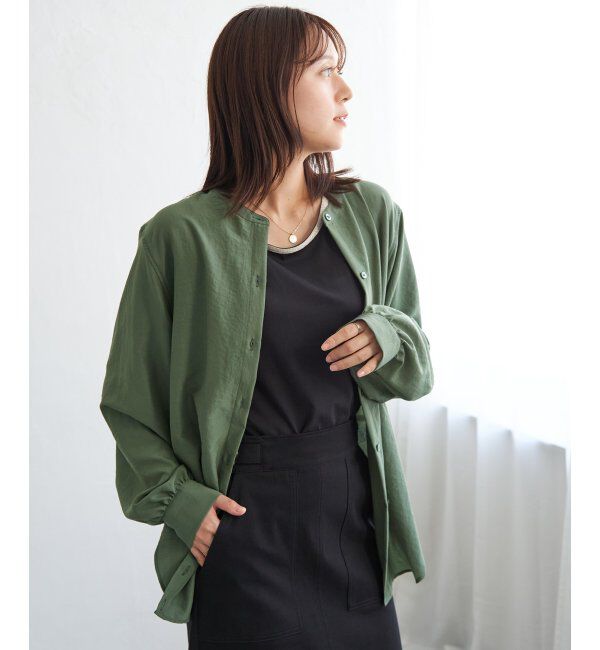 ikka「【親子コーデ】マルチWAYバンドカラーシャツ」|シャツ・ブラウス|