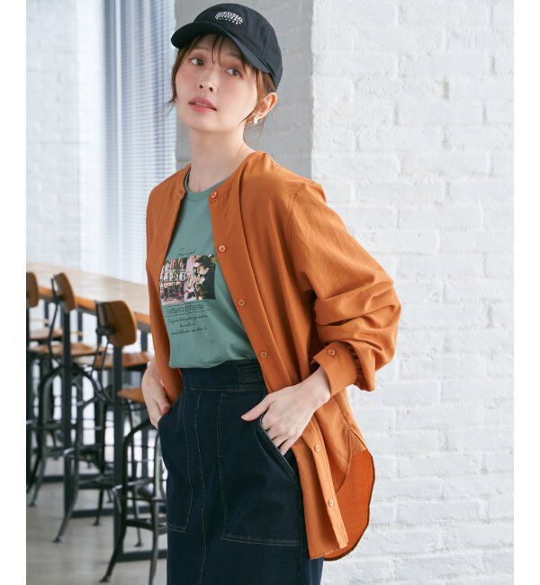 ikka「【親子コーデ】マルチWAYバンドカラーシャツ」|シャツ・ブラウス|