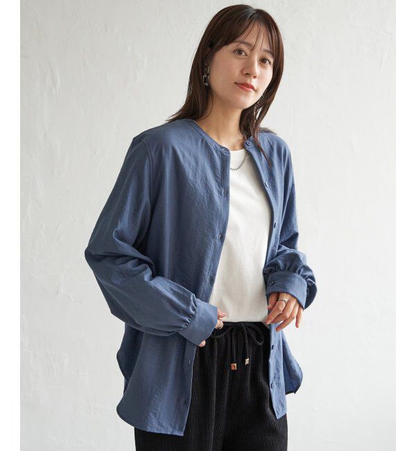 ikka「【親子コーデ】マルチWAYバンドカラーシャツ」|シャツ・ブラウス|