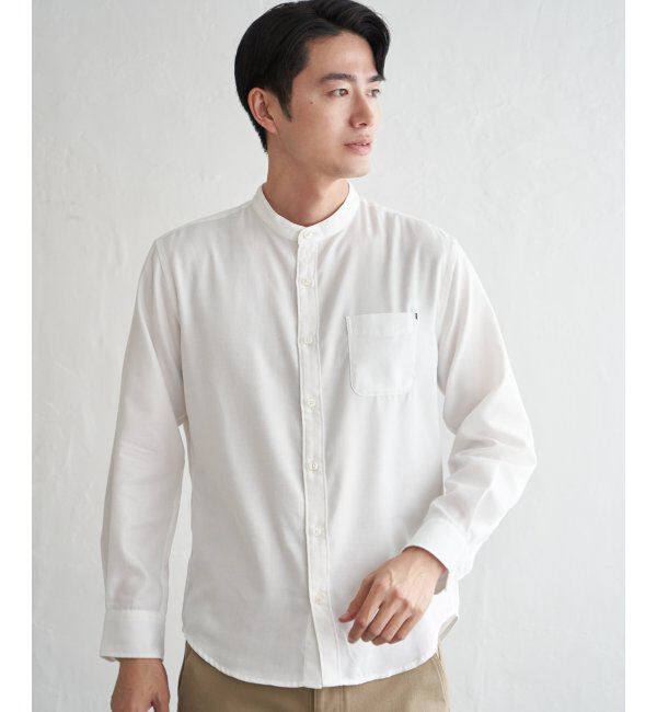 ikka「イージ－ケアネルバンドカラーＳＨ」|シャツ・ブラウス|