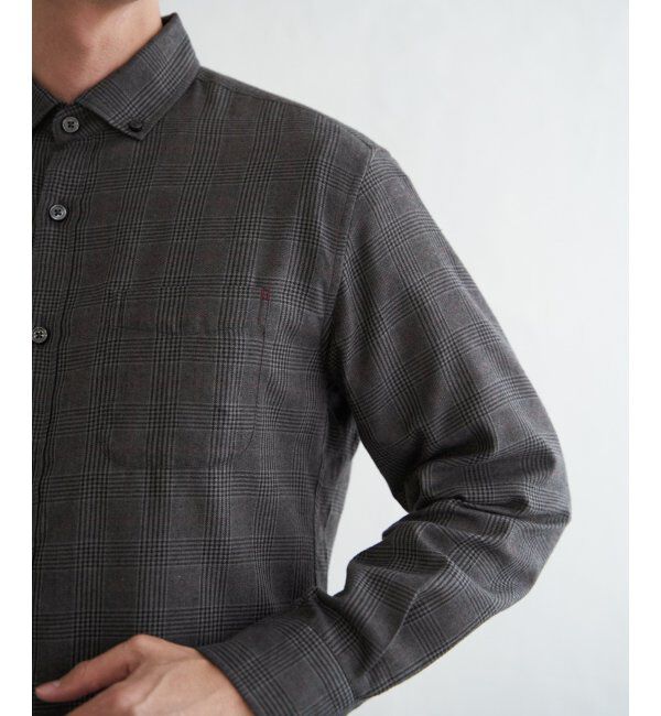 ikka「イージーケアネルチェックスイスカラーボタンダウンシャツ」|シャツ・ブラウス|