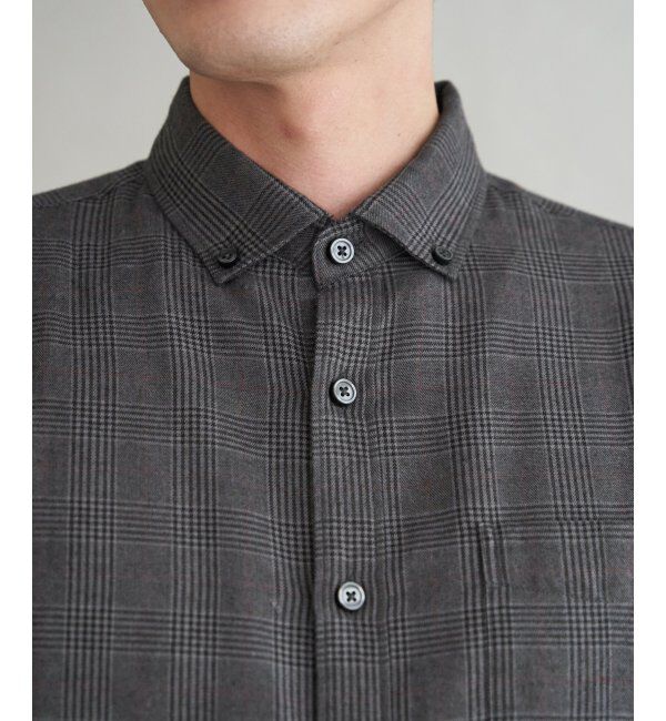 ikka「イージーケアネルチェックスイスカラーボタンダウンシャツ」|シャツ・ブラウス|