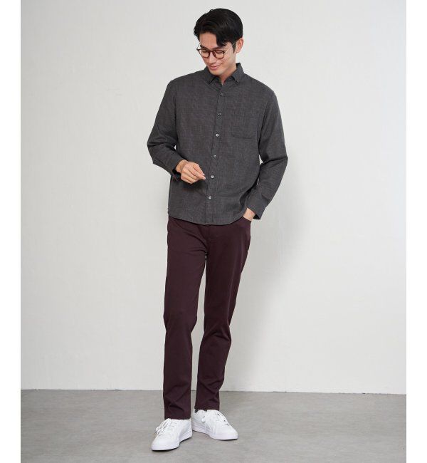 ikka「イージーケアネルチェックスイスカラーボタンダウンシャツ」|シャツ・ブラウス|