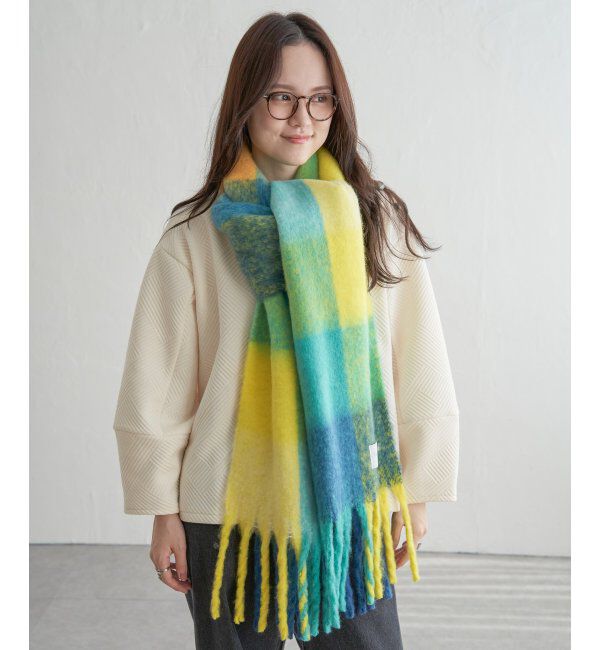 Lbc with Life「ブロックチェックストール」|マフラー|