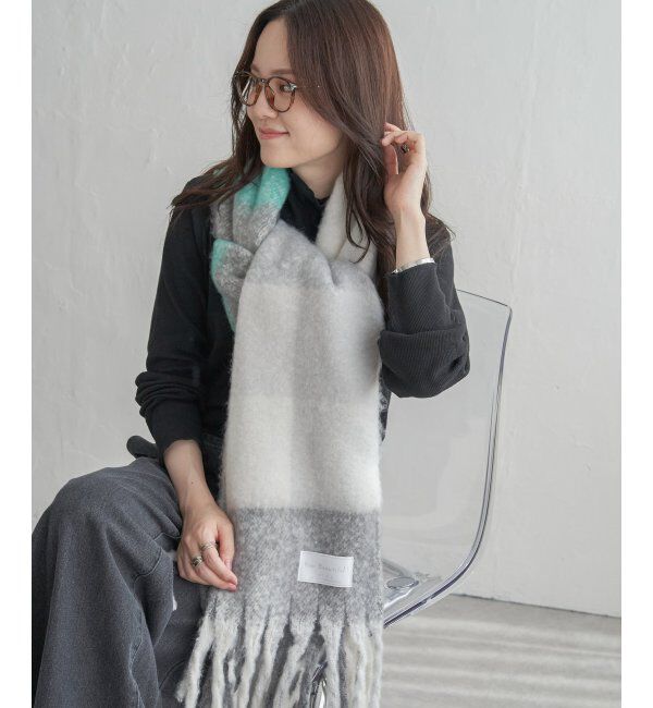 Lbc with Life「ブロックチェックストール」|マフラー|