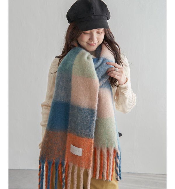 Lbc with Life「ブロックチェックストール」|マフラー|