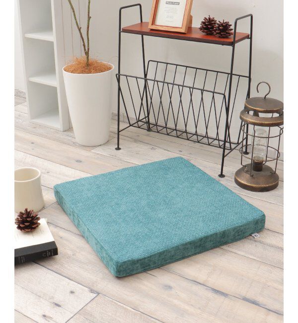 Lbc with Life「ベロアコンビシートクッションＳ４」|クッション・クッションカバー|ターコイズブルー