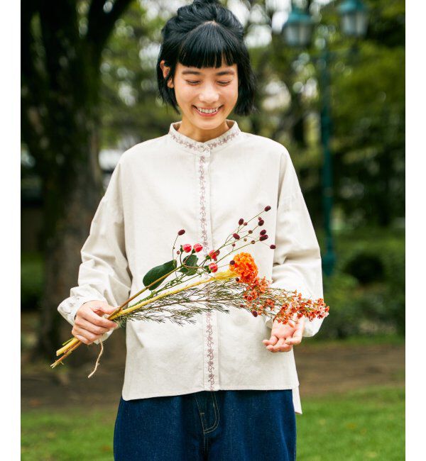 Lbc with Life「エクリュ エンブロイダリーシャツ」|シャツ・ブラウス|