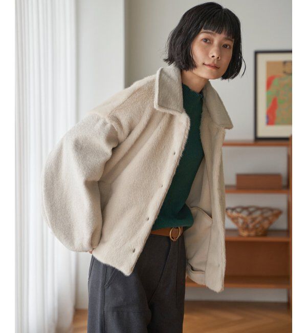 Lbc with Life「ファーボア切り替えコクーンブルゾン」|ブルゾン・スタジャン|