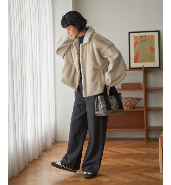 Lbc with Life「ファーボア切り替えコクーンブルゾン」|ブルゾン・スタジャン|