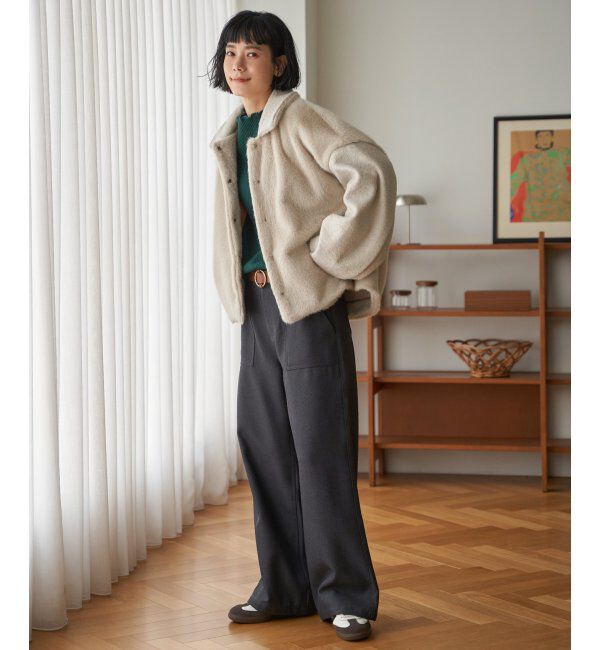 Lbc with Life「ファーボア切り替えコクーンブルゾン」|ブルゾン・スタジャン|