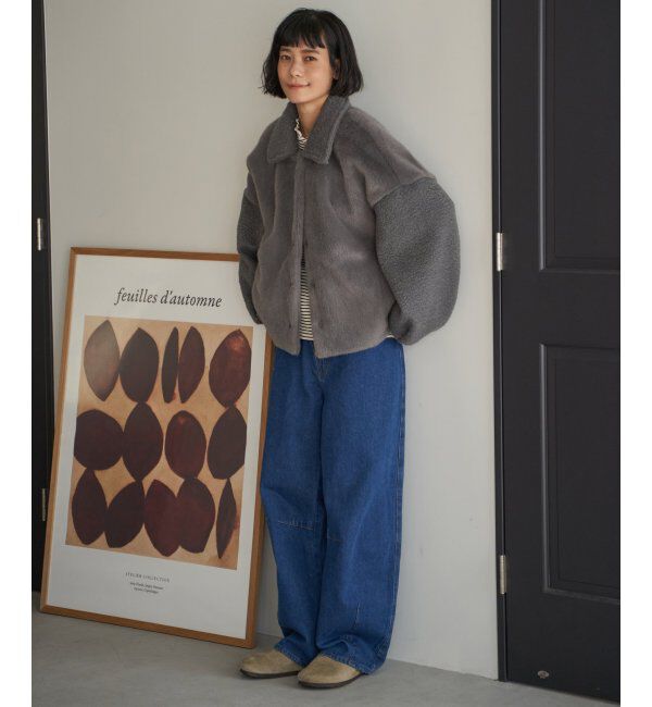 Lbc with Life「ファーボア切り替えコクーンブルゾン」|ブルゾン・スタジャン|