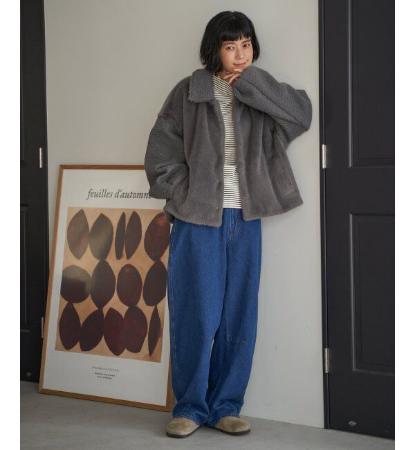 Lbc with Life「ファーボア切り替えコクーンブルゾン」|ブルゾン・スタジャン|