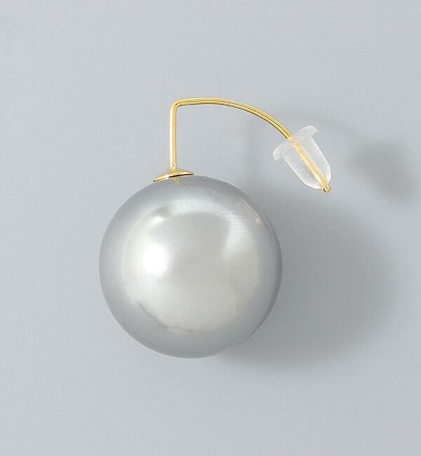 Phoebe「ビッグパールフックピアス グレー」|ピアス|