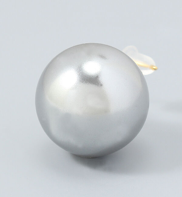 Phoebe「ビッグパールフックピアス グレー」|ピアス|