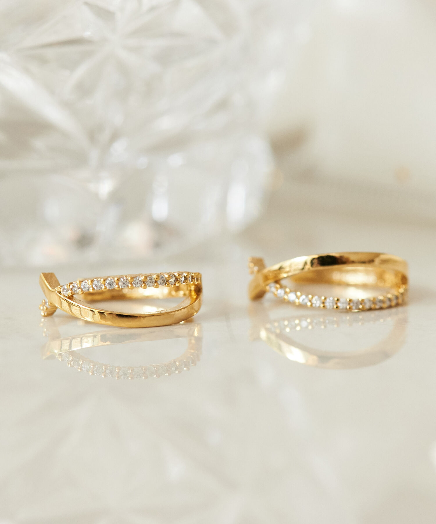 Phoebe「エレガントラインビジューフープピアス 」|ピアス|