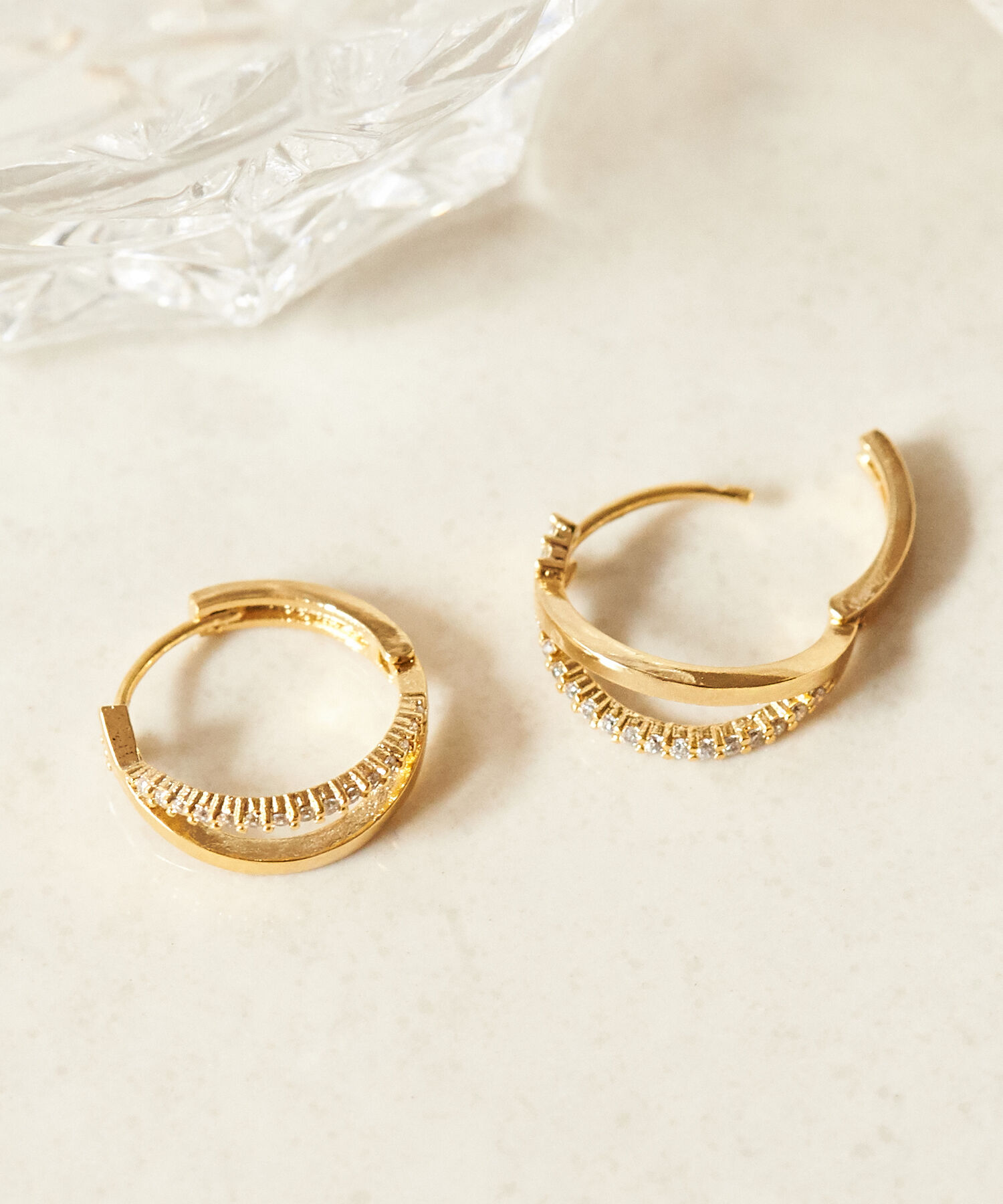 Phoebe「エレガントラインビジューフープピアス 」|ピアス|