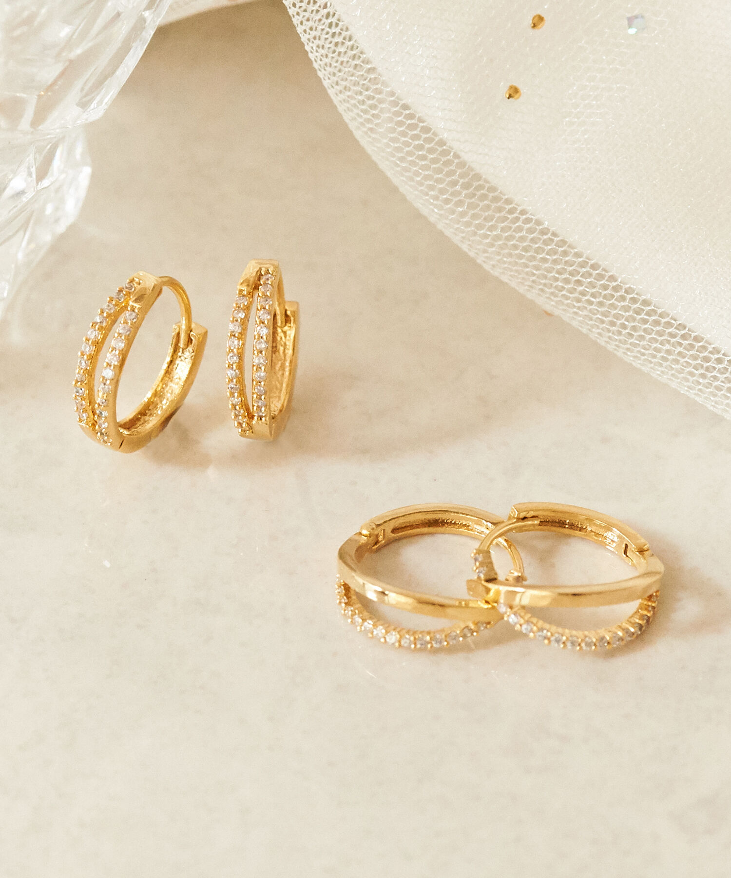 Phoebe「エレガントラインビジューフープピアス 」|ピアス|