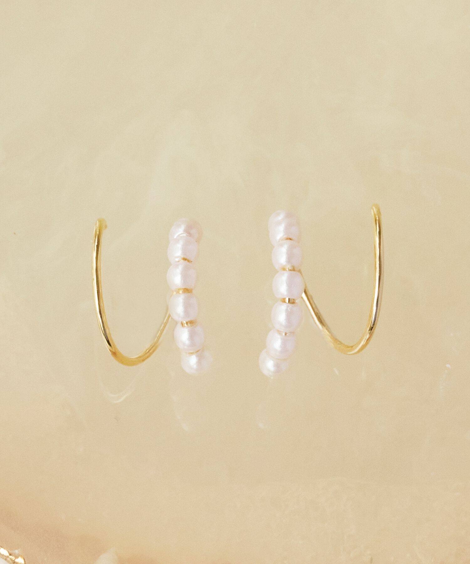 Phoebe「シードパールダブルループピアス」|ピアス|