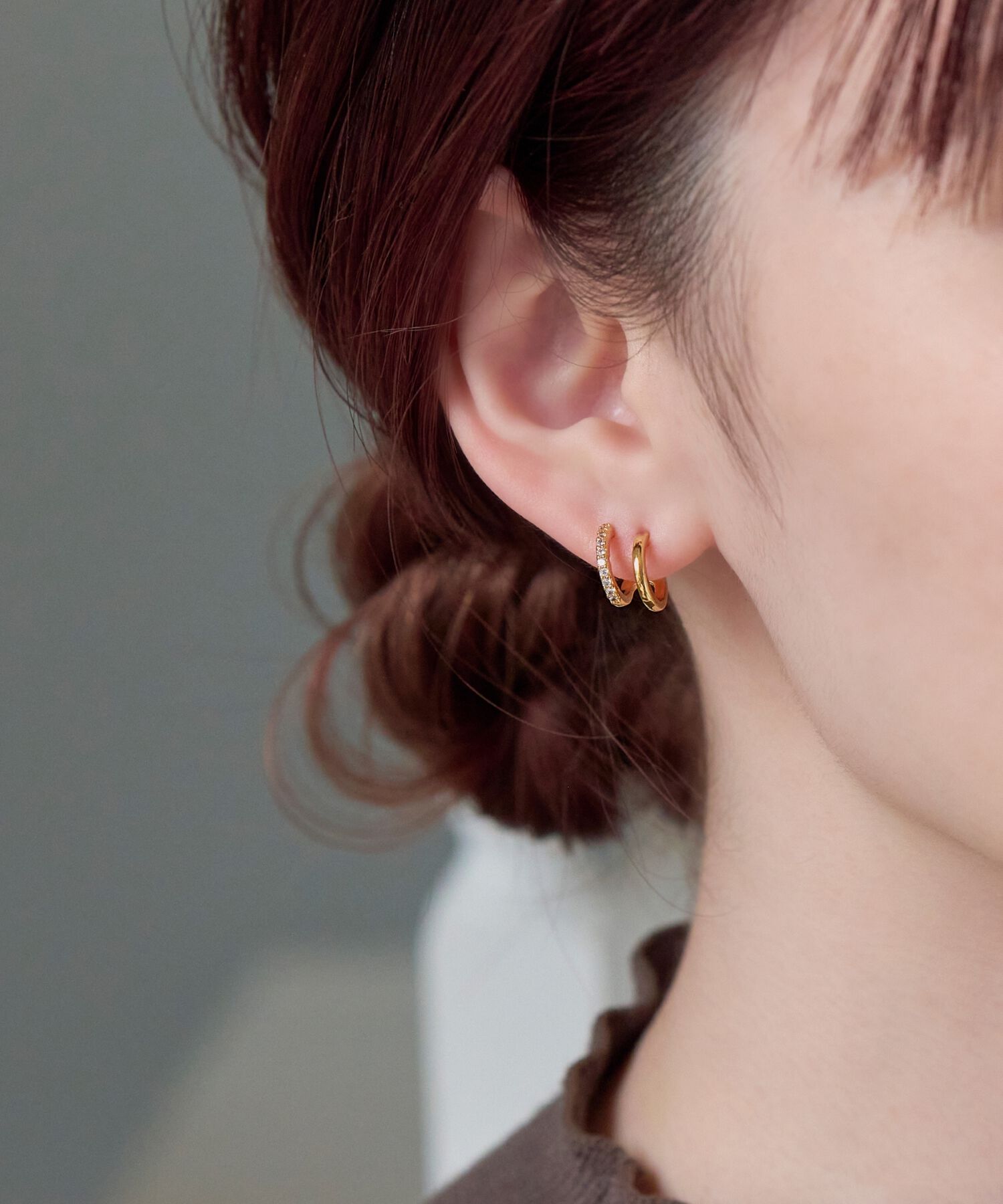 Phoebe「ダブルラインビジューピアス」|ピアス|