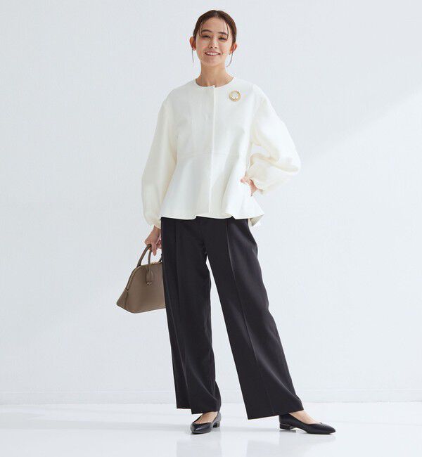 UNITED ARROWS green label relaxing「［size SHORT/TALLあり］パウドレ ワイド パンツ ウォッシャブル ストレッチ」|スラックス|