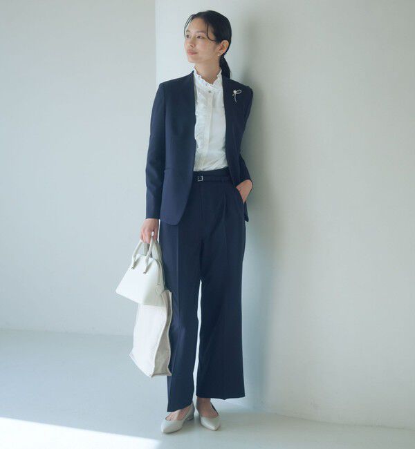 UNITED ARROWS green label relaxing「［size SHORT/TALLあり］パウドレ ワイド パンツ ウォッシャブル ストレッチ」|スラックス|