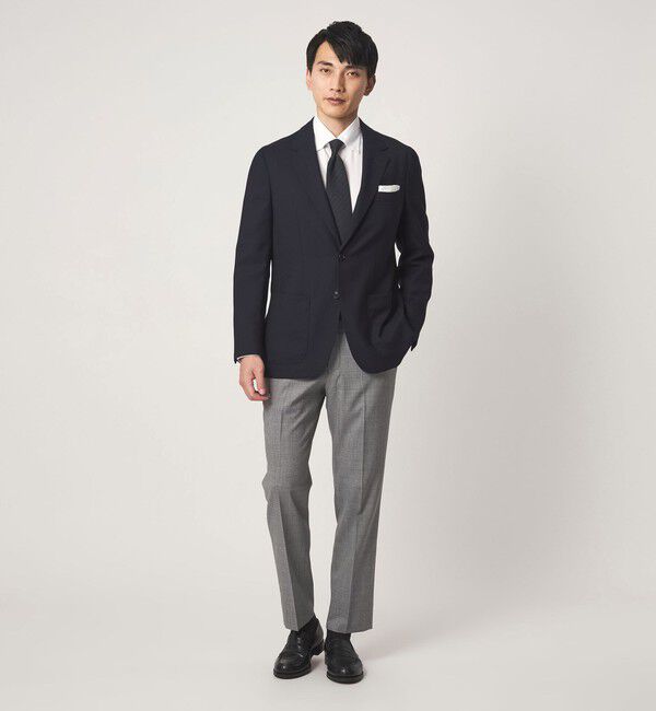 UNITED ARROWS green label relaxing「TW メランジ トロピカル スタンダード スラックス -ウォッシャブル・ストレッチ・ウエストアジャスター-」|スラックス|